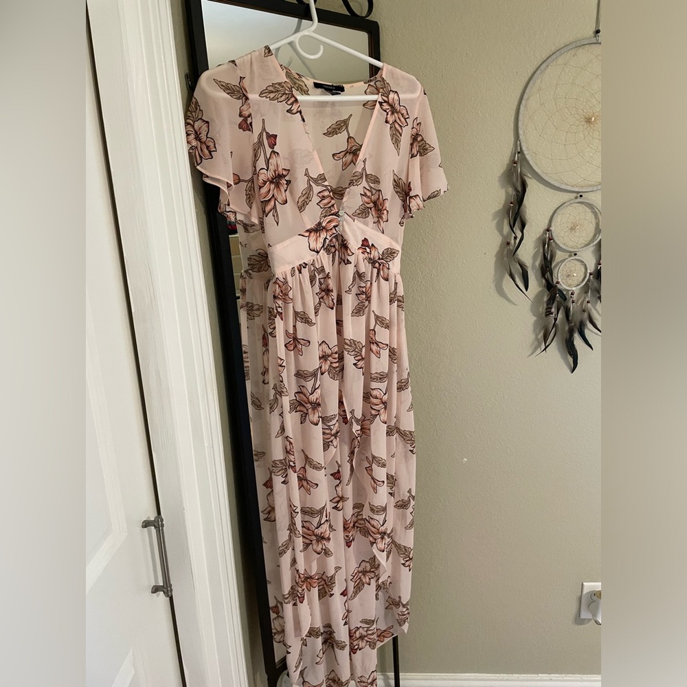 Forever 21 • Pink Floral High-Low Kimono Top